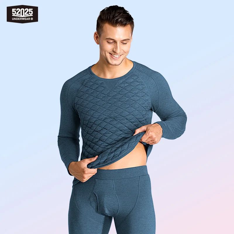 52025 ملابس داخلية حرارية قطنية دافئة للغاية للرجال والنساء - مبطنة بالصوف وناعمة وعازلة. ملابس حرارية ممتازة للبرد