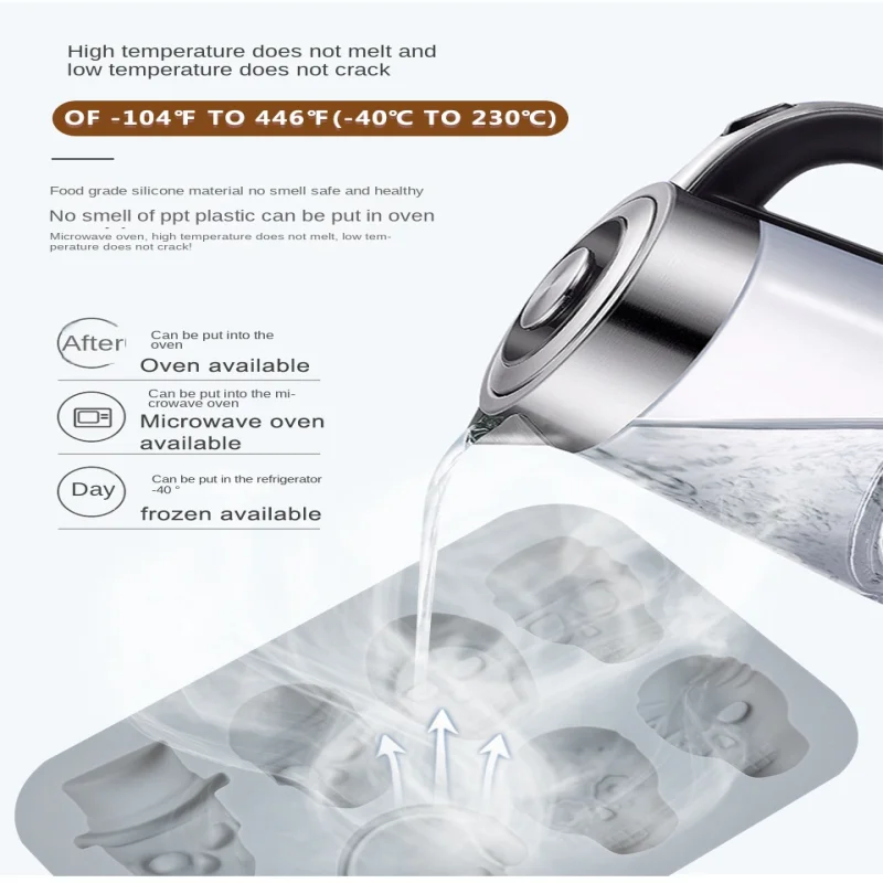 سيليكون سلسلة الجمجمة قالب الكعكة ، الجمجمة الشعبية ، الشوكولاته ، هالوين ، الحلوى ، 8 صف ، مجموعة متنوعة من الأساليب