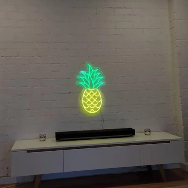 Custom Fruit Abacaxi LED Neon Light Sign, Ananas para Roma Decor, Bar Decor, Loja Decor