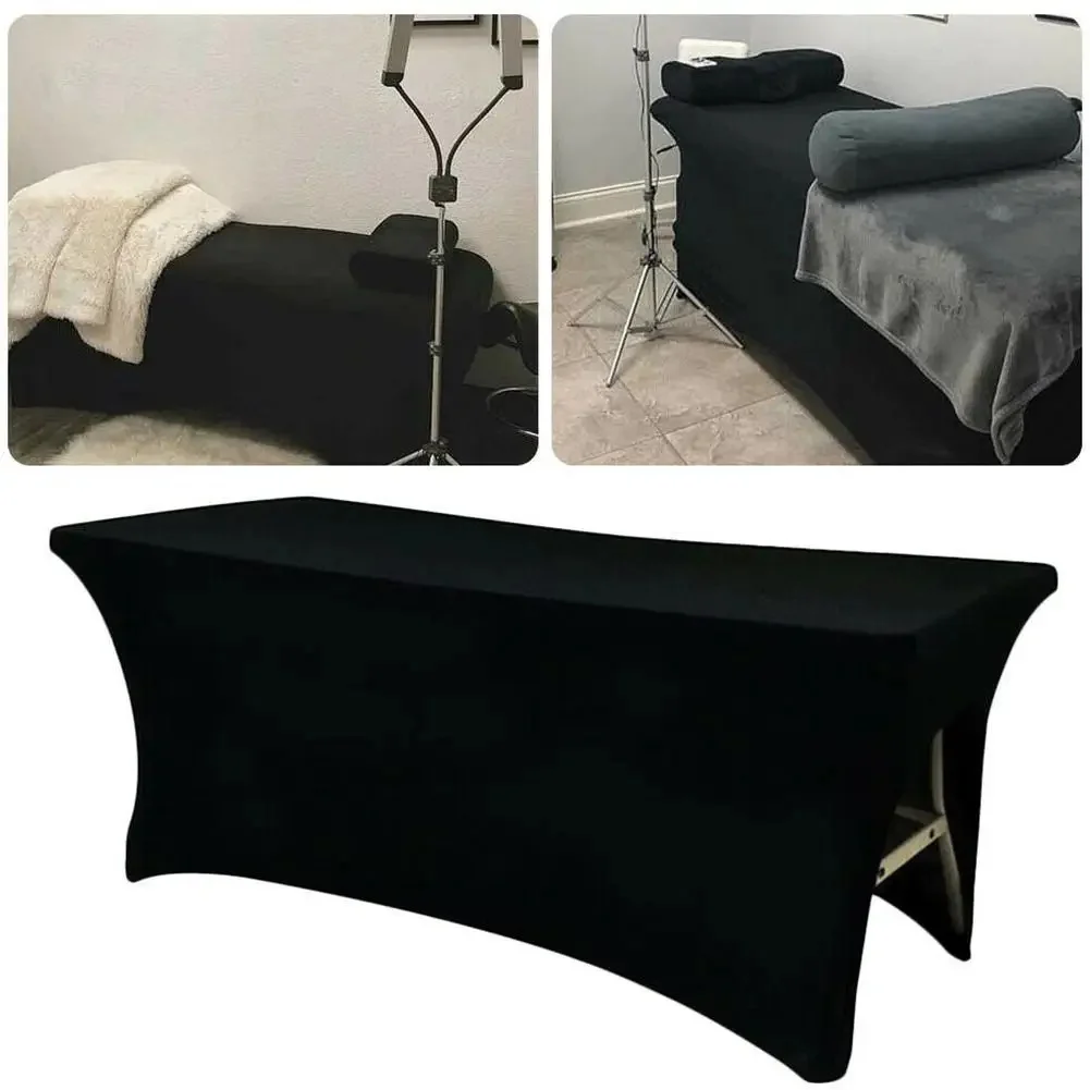 Salon de beauté Massage élastique couverture de lit haute extensible mariage hôtel anniversaire Table couverture Buffet tissu Table ensemble nappe décor