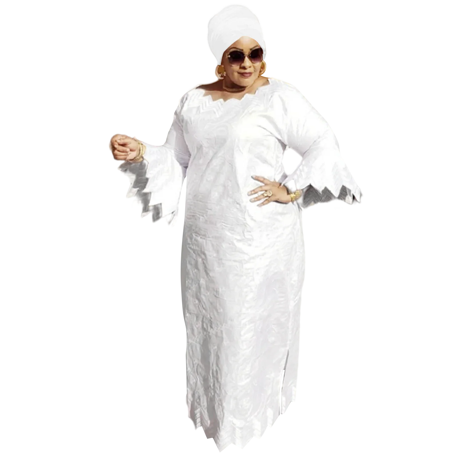 Tenue africaine pour femmes Bazin Riche broderie grande taille robe d'église de fête élégante