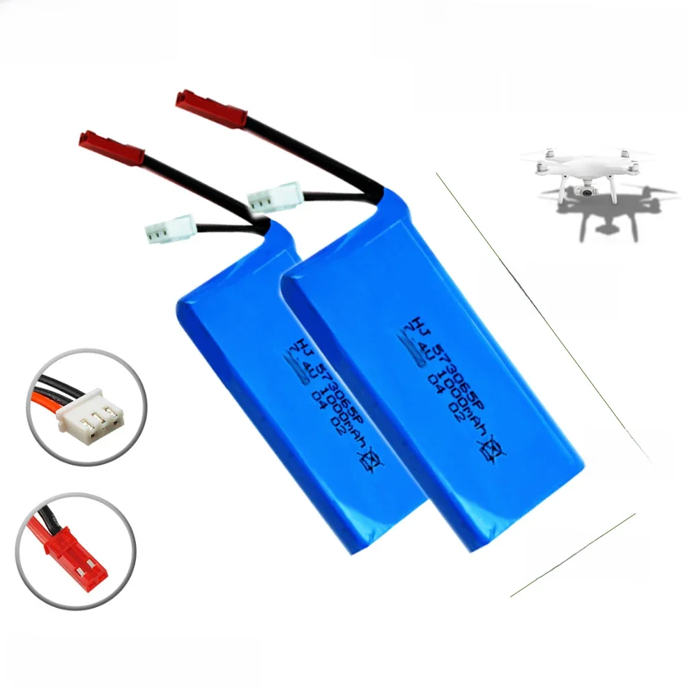 Bateria de lítio com tomada de JST, 35C, 7.4V, 1000mAh, JJRC-A20G, H68G, Quadcopter, controlo a