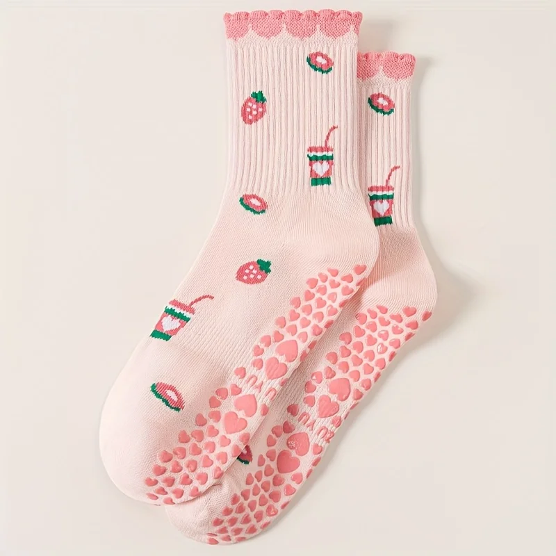 

Cute cartoon pattern women's anti slip yoga socks, soft, comfortable and breathable, suitable for giving gifts to girlfriends