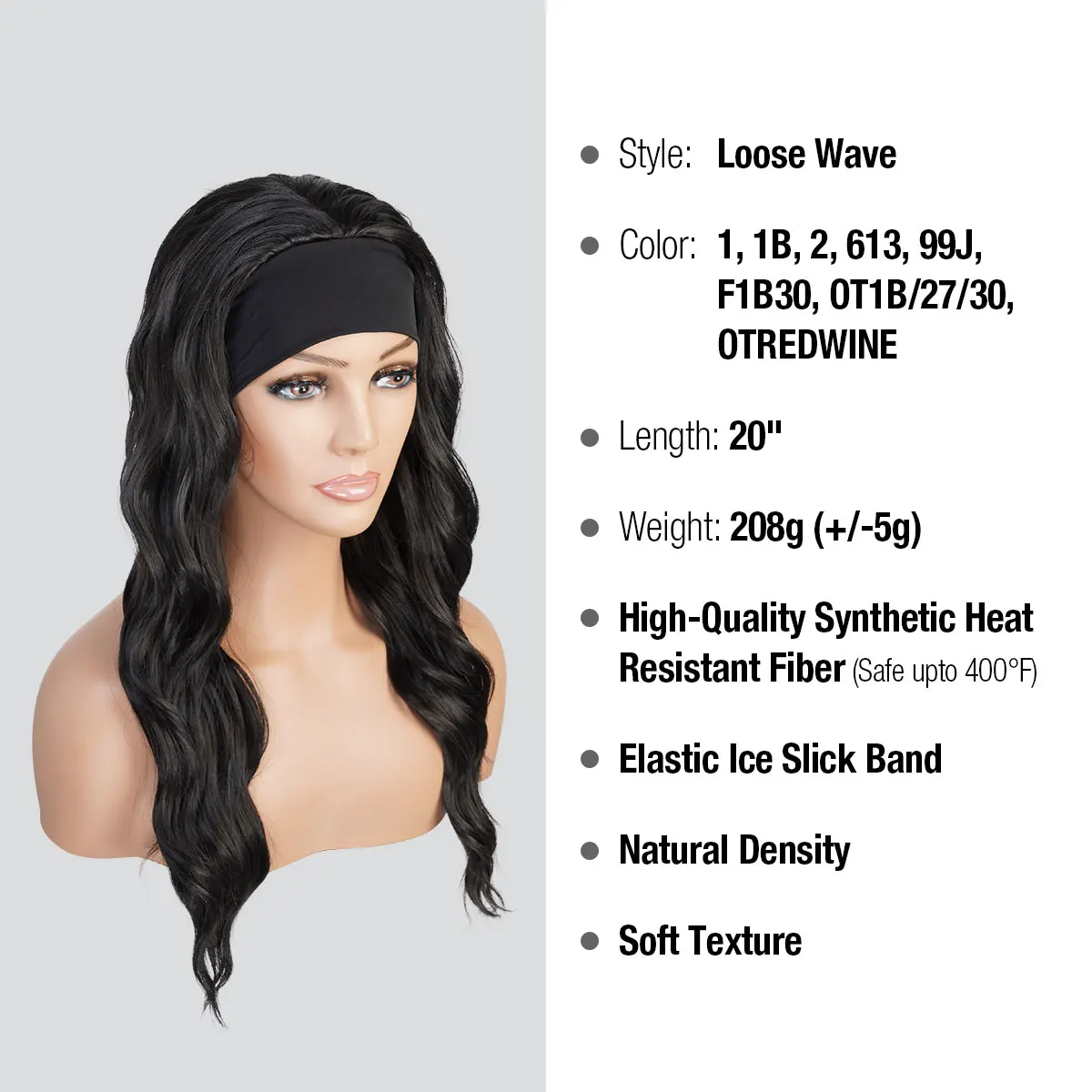 Studio Cut by Pros Glueless None Lace Headband Synthetic Wig HBW004 - Long, Loose Wave Style, Comfortable Design, Versatile Look