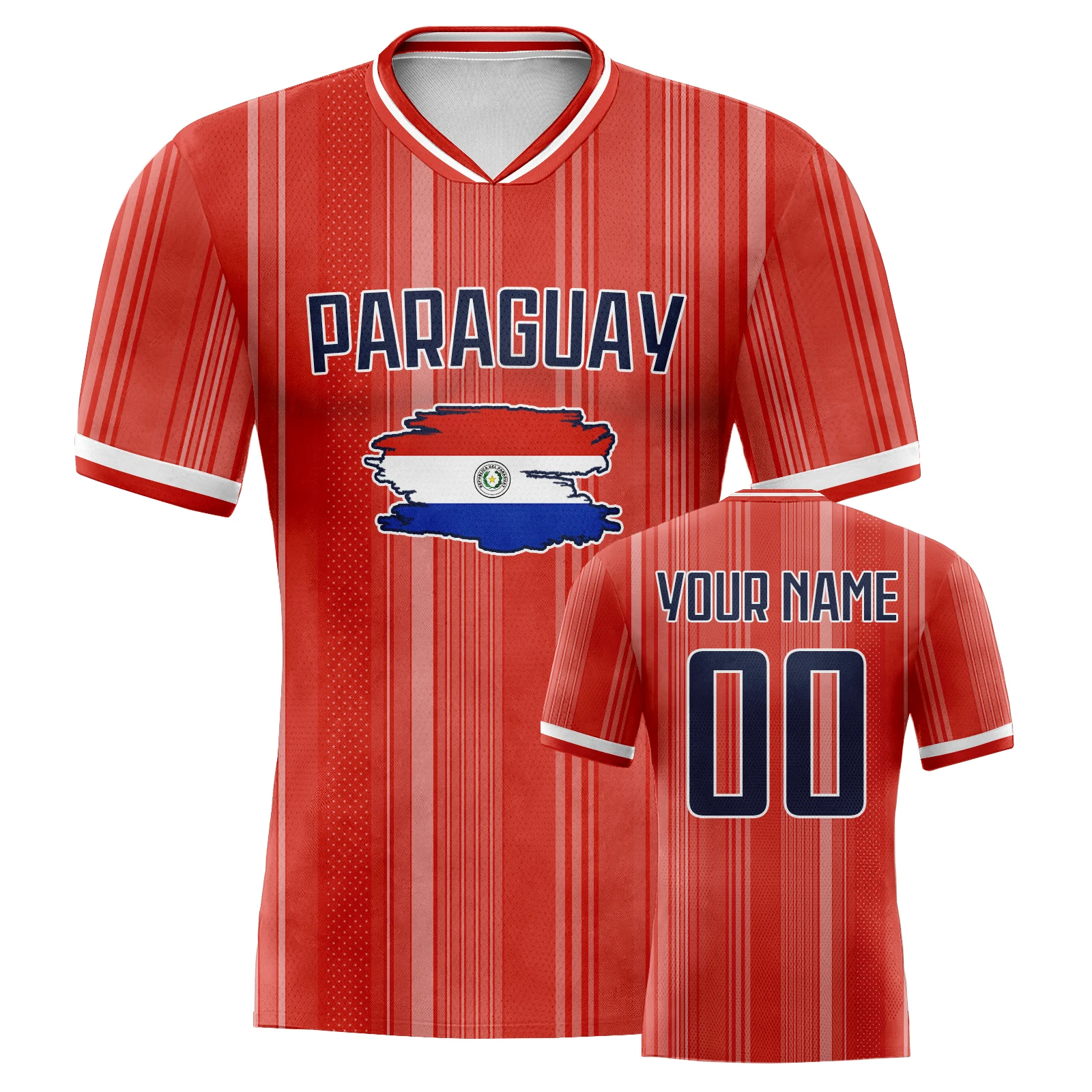 

Футбольная майка Paraguay на заказ, футбольные майки с персонализированным принтом имени и именем, футбольная рубашка национальной сборной для фанатов, женщин и мужчин
