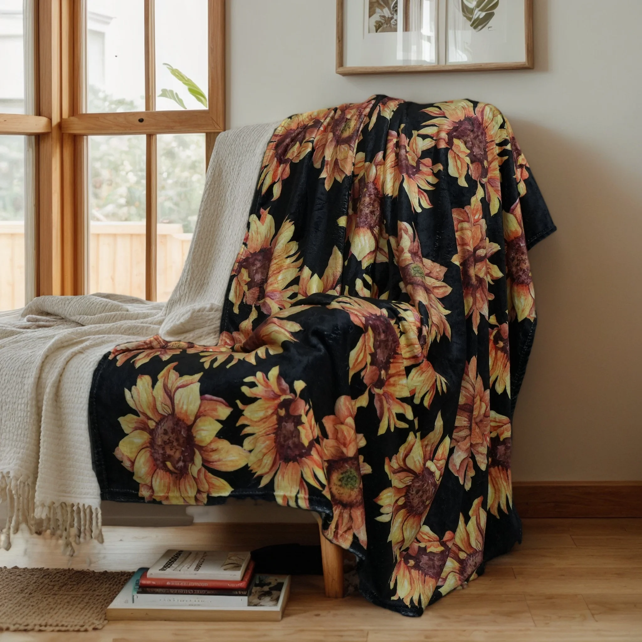 

Sunflower Blanket Gift for Women – Ultra Soft Plush Throw for Bed or Couch, Cute Birthday Gift for Wife, Daughter, or Friend