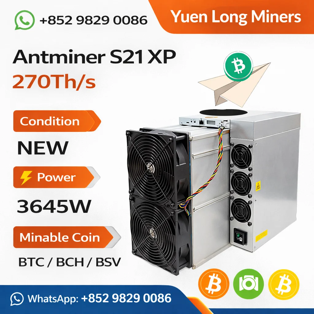 

special offer _ buy 3 get 2 free _ Bitmain Antminer S21 XP 270T 13.5J T Air-Cooling Bitcoin Miner with PSU for BTC and BCH