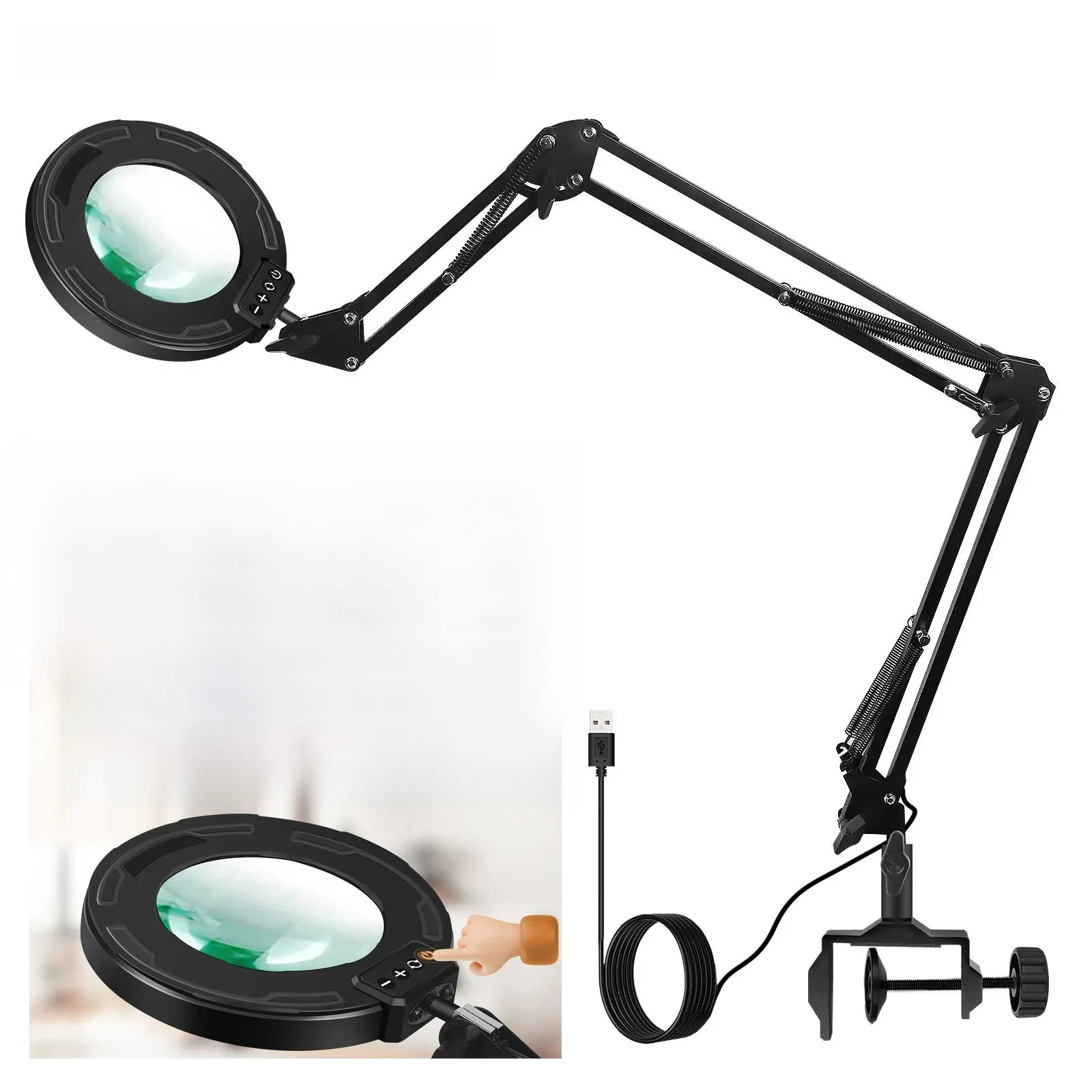 NEWACALOX aktualizacja światło powiększające 5 kolorów lampa stołowa 5X lupa 110mm średnica obiektywu oświetlenie narzędzie spawalnicze — zdjęcie 2