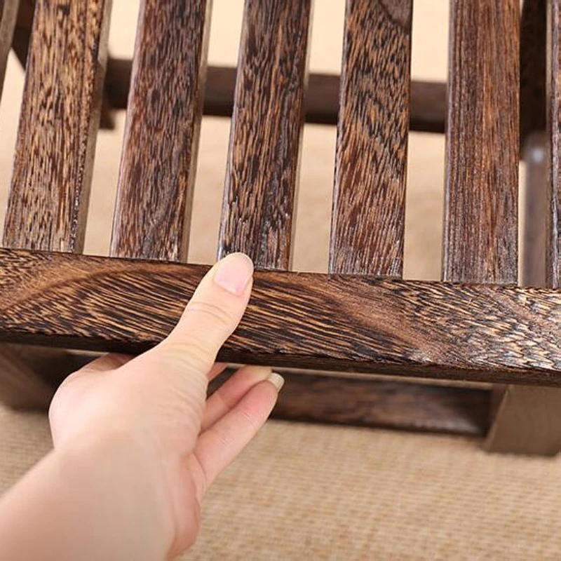 Japanese Antique Wooden Stool Bench  Paulownia Wood Asian Traditional Furniture Living Room Portable Small Wood Low Stool Design