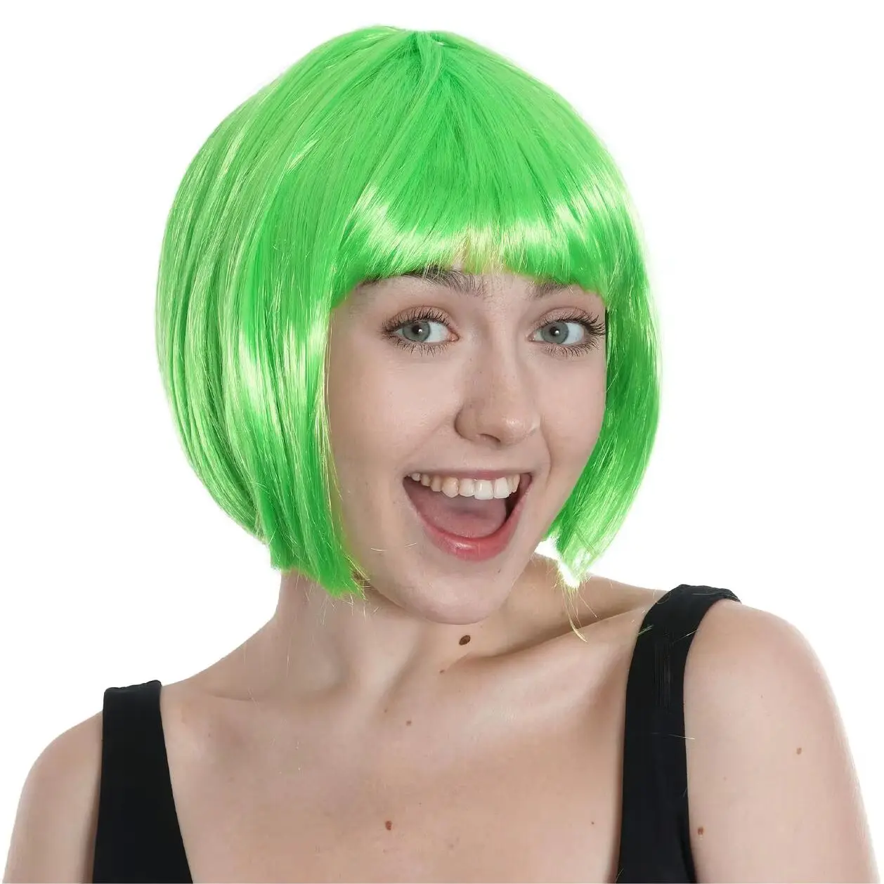 Green Bob Wig - Ladies 20's Flapper Party Hair Sexy Cosplay Short Babe Wig - Perfect for Any Fancy Dress Event