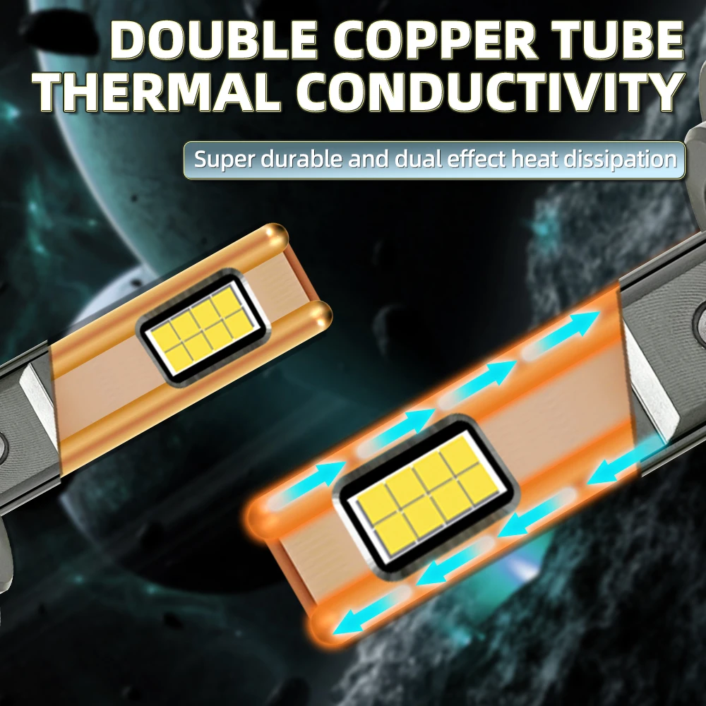 العالمي 150 واط H1 H7 9005 HB3 9006 HB4 H11 6000 كيلو الأبيض سيارة المصباح الكهربي مع أنبوب نحاسي مزدوج توربو مروحة المصابيح الأمامية 12 فولت