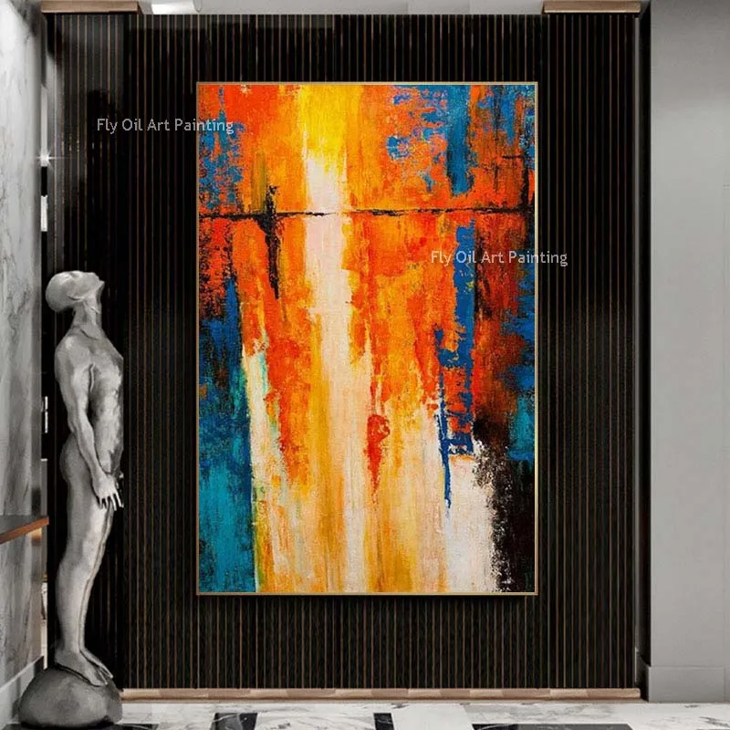 Large Wall Art Red Orange Abstract Canvas Art Oil Paintings On Canvas Abstract Painting Textured Wall Art Decor Unframed As Gift