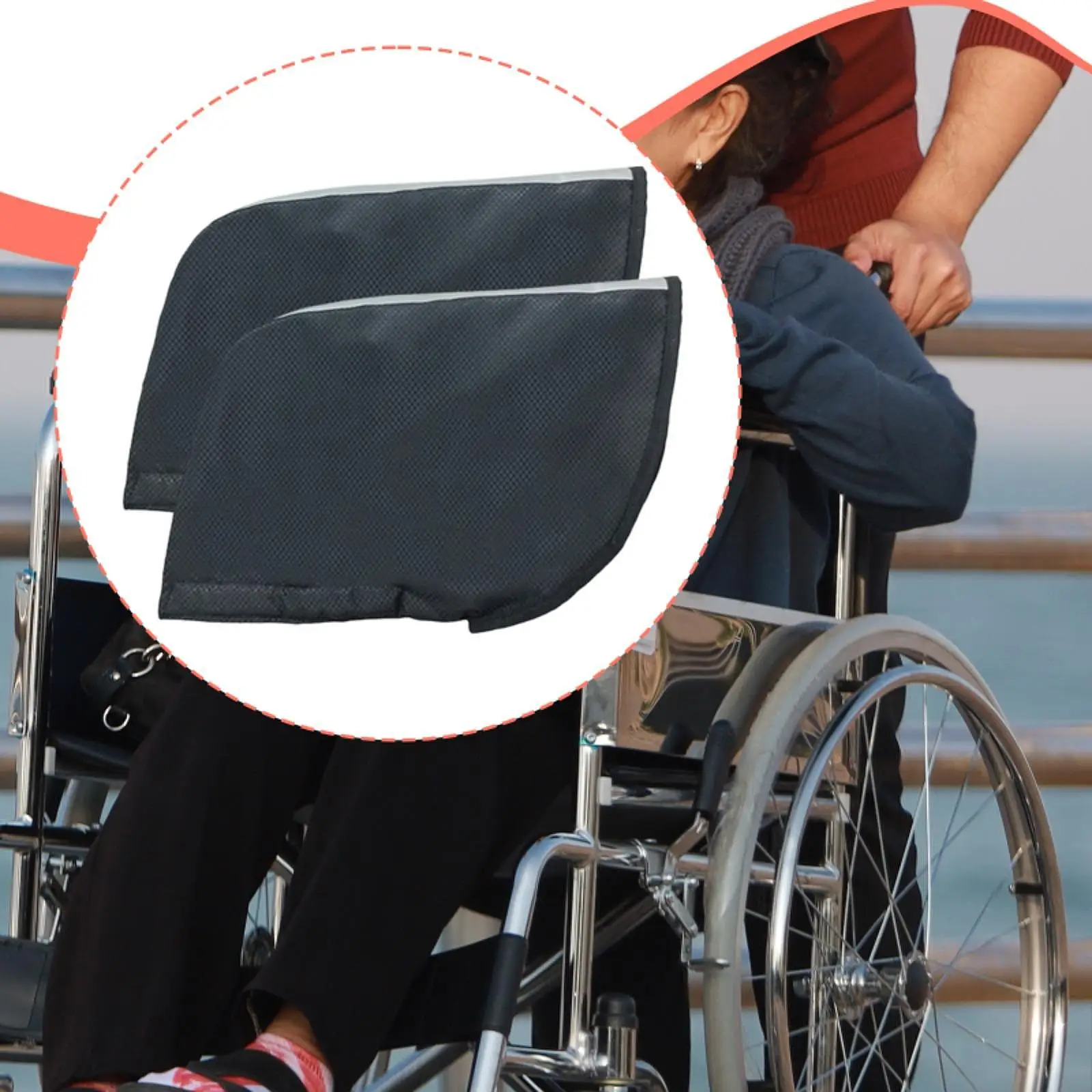 

2 шт., роликовые ручки от дождя и снега, грелки для рук в инвалидной коляске, сменные перчатки для пожилых людей, зимние защитные аксессуары