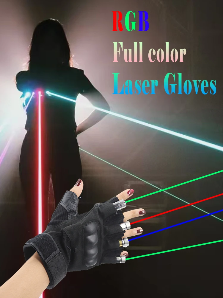 RGB Laser Gloves Green/Red/Blue Laser Flash Finger For LED Robot Costume Bar Party Stage Show