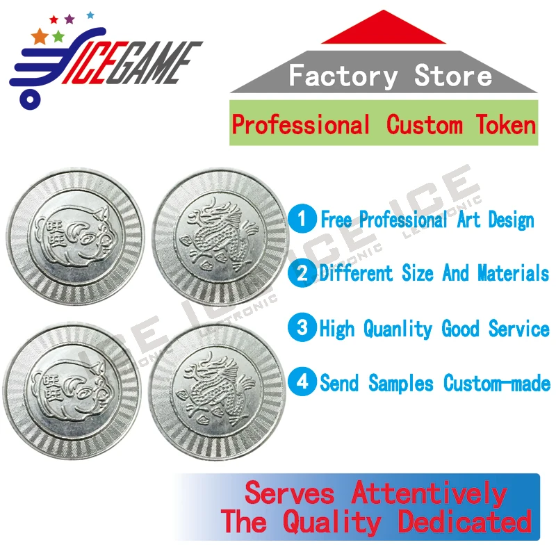 Custom Tokens Coin Token Coins Metal Board Arcade Game Laundry Coin Pusher Mini Claw Machine Coins Token Tokens Coin