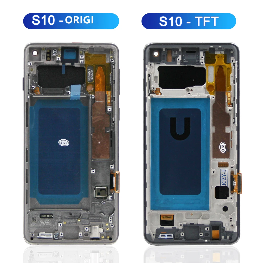 Imagem -04 - Display Lcd Touch Screen Digitizer com Frame Tft Fit para Samsung S10 Sm-g973f Sm-g973u Sm-g973w