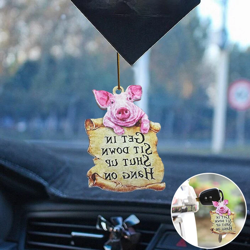 Creative Car Rearview Mirror Car Hanging Decor For Auto Interior Decortaion，Small Indoor Pendant，6PCS mixed loading