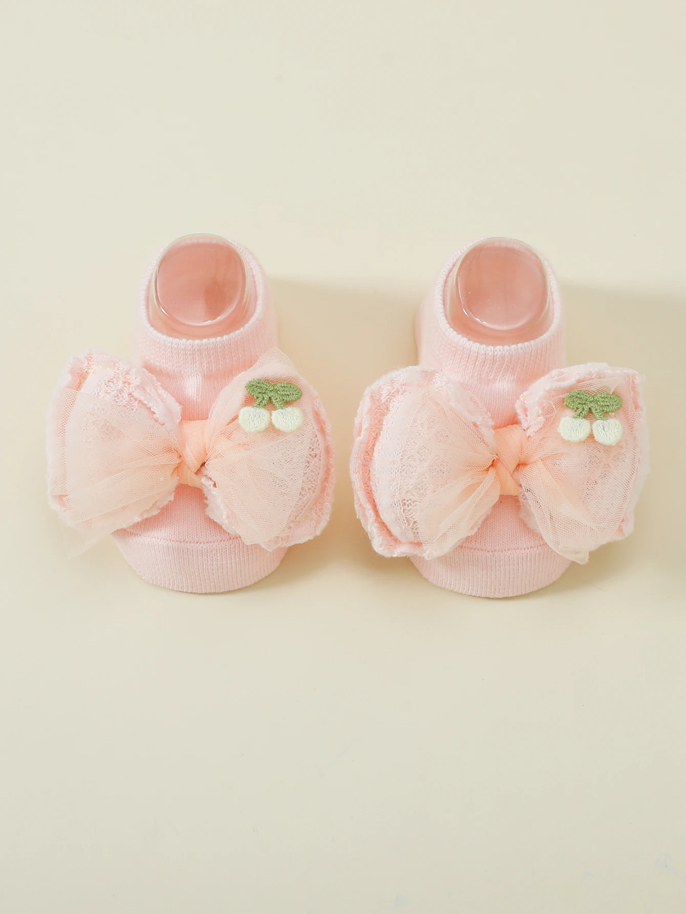 

A Pair of Adorable Cartoon Sweet Bow Boat Socks for Infants And Toddlers, Non-Slip Floor Socks for Children, Cool And Comfortabl