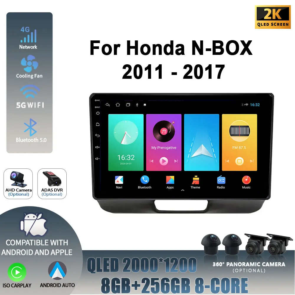 

Android 14 для Honda N-BOX 2011-2017 беспроводной Carplay стерео экран автомобильный радиоприемник мультимедийный навигационный плеер 2DIN WIFI 4G