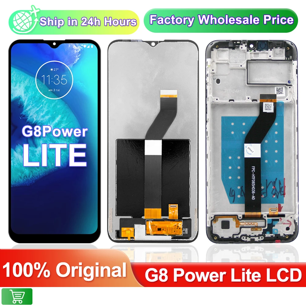 

6.5 Original For Motorola Moto G8 Power Lite LCD Display Touch Digiziter Assembly For G8 Power Lite XT2055-2 Screen Replacement