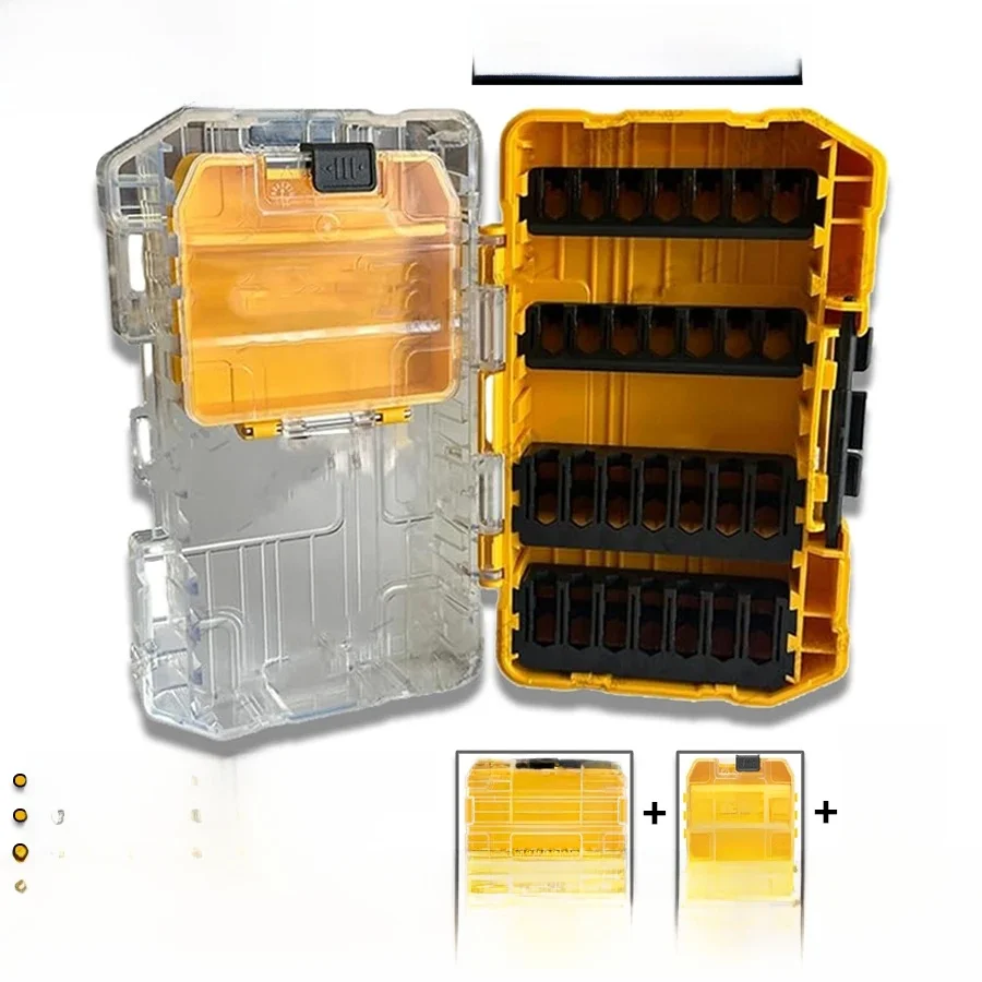 DEWALT DT70801 Oryginalne pudełko na części Schowek Wyjmowana tacka Wytrzymała walizka do przechowywania Plastikowa wielofunkcyjna skrzynka narzędziowa z możliwością układania w stosy — zdjęcie 2