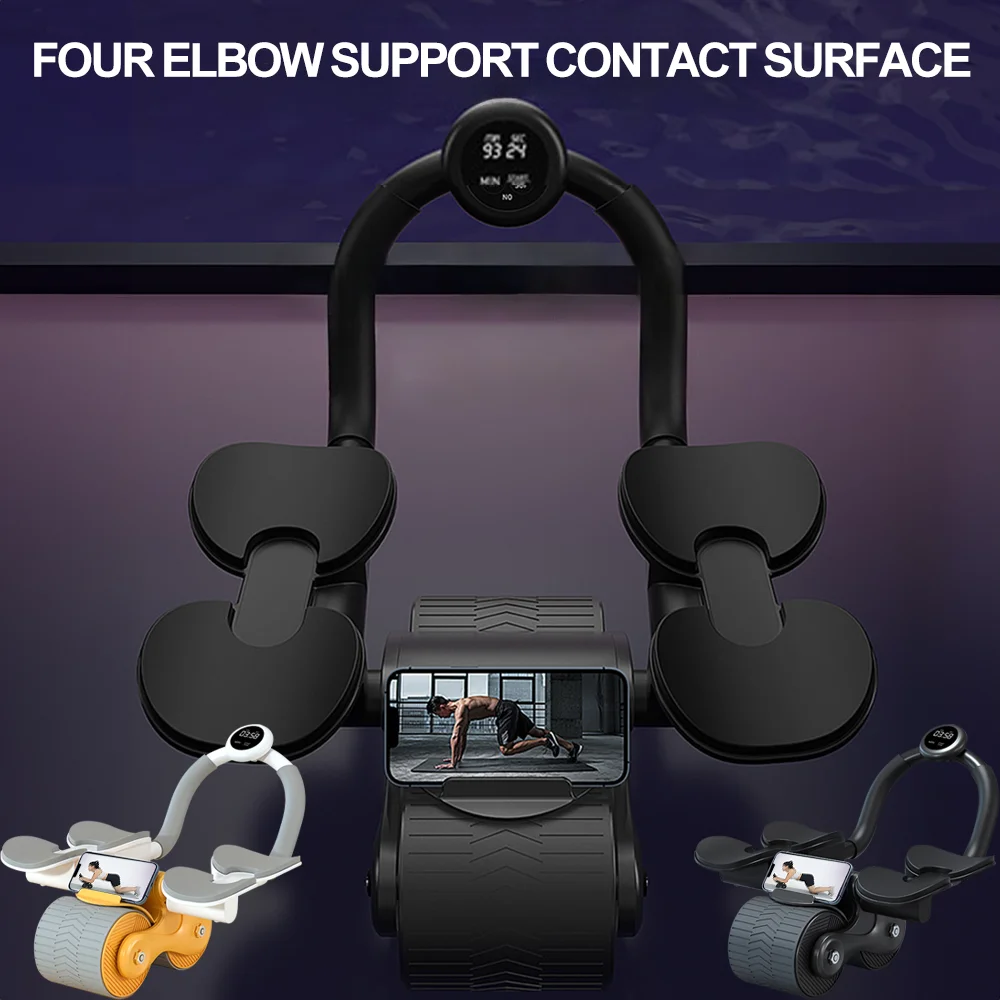 AB عجلة دوارة انتعاش تلقائي لتدريب عضلات البطن واللياقة البدنية ودعم الكوع عجلة دوارة ABS معدات التمرين الأساسية #3