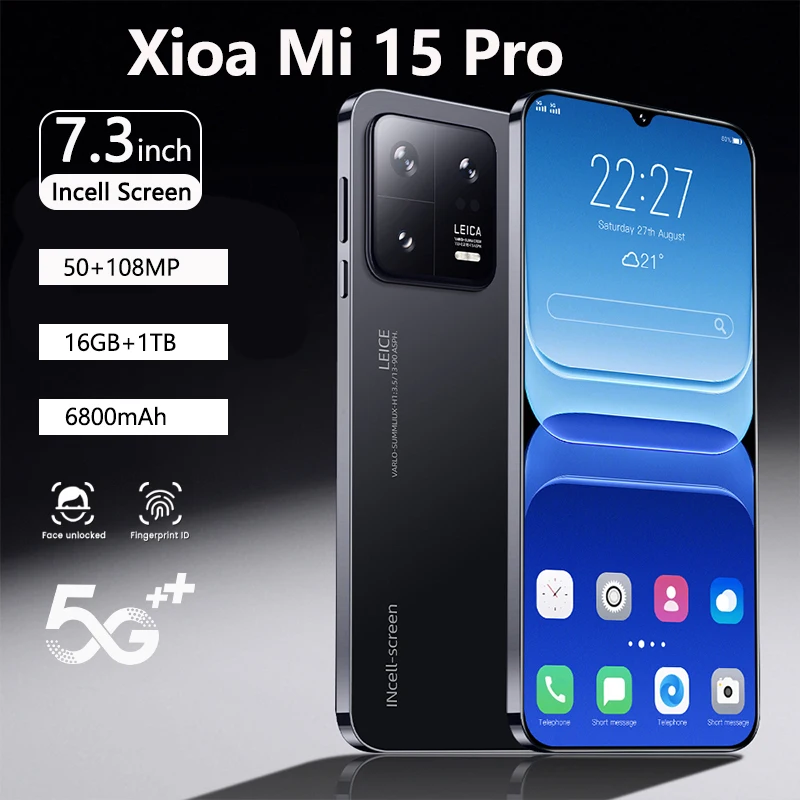 2025 Hot Sale Global Version Mobile Phones Xioa mi 15 Pro 7.3inch 16G+1T Cellphones 6800mAh Battery 108MP Camera  smartphone 5G