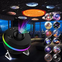Proyector de estrellas 13 en 1 Luz nocturna 360 °   Grado que gira el dormitorio del proyector de la galaxia 4K HD con el proyector del planetario del temporizador para los niños