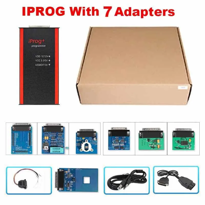 NIEUWE Iprog Pro Volledige V89 met 7/11 Adapters Ondersteuning Eeprom IMMO/KM/Radio/Airbag Reset Dashboard IPROG + V87 ECU Key Programmeur Tool - afbeelding 1