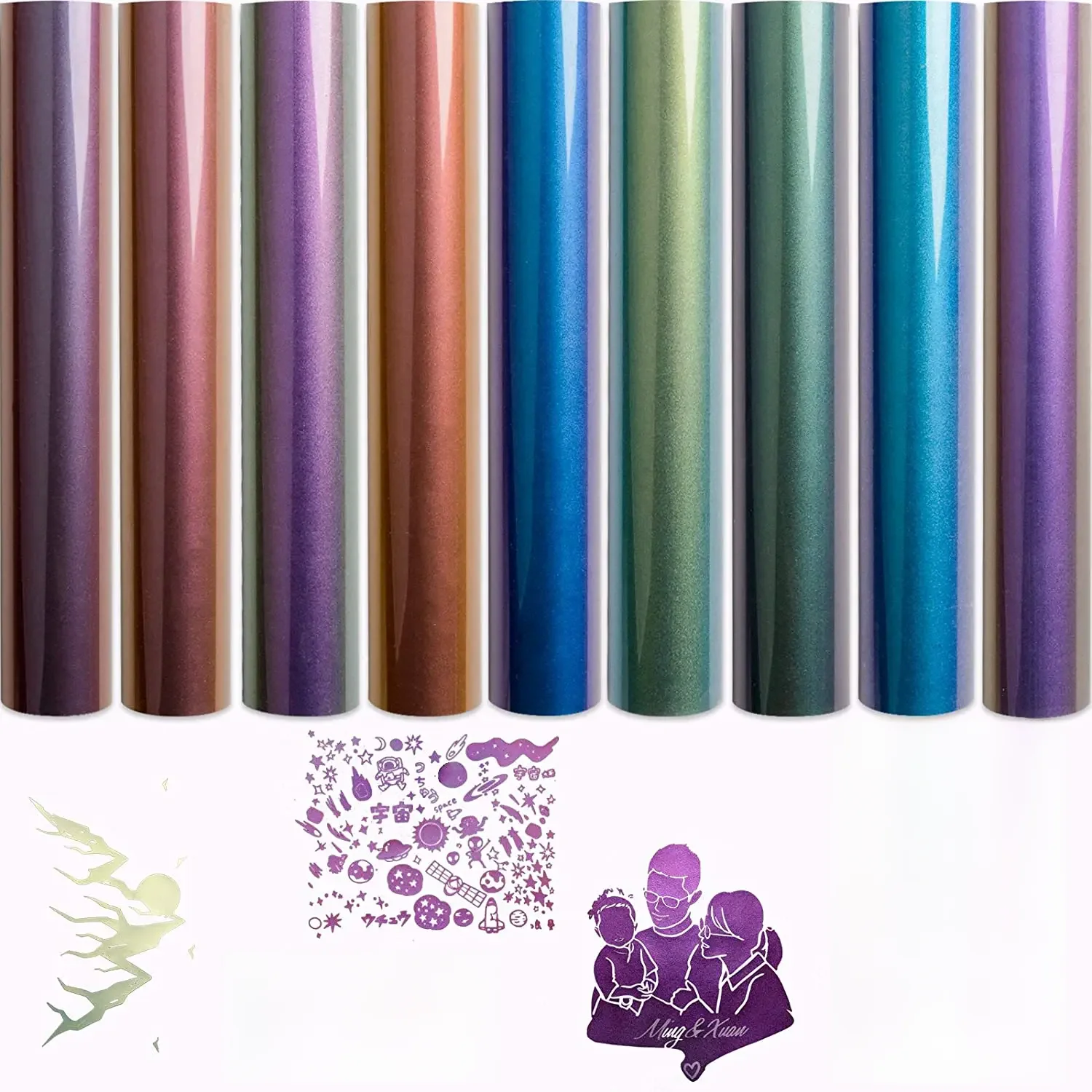 Vinyle de transfert de chaleur caméléon, vinyle thermocollant, camée nickel é, document de changement, 12 "x 40", 30.5cm x 100cm