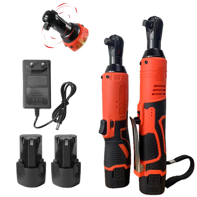 Chiave a percussione 12V/18V Chiave elettrica ricaricabile a batteria Chiavi a cricchetto ad angolo retto da 3/8 pollici Utensili elettrici per avvitatori a percussione