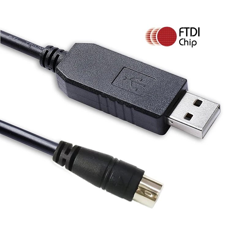 

FTDI USB RS232 Serial to 8-Pin Mini Din Programming Cable for AB MicroLogix PLC's 1000 1100 1200 1400 Series