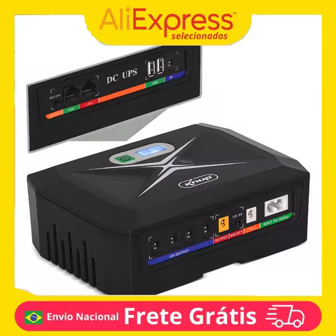 Nobreak Mini UPS 60w Bivolt Fonte Alimentação para Roteador Wifi fibra óptica ONU modems Cameras de Segurança Telefone - BRASIL