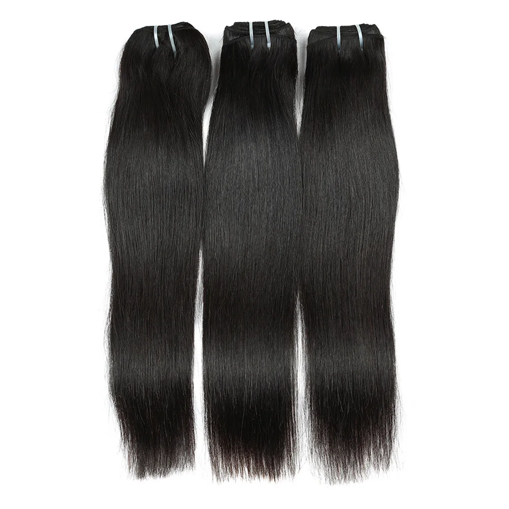 

Super Double Drawn Hair Bundles Straight Human Hair Bundles 15A Virgin Unprocessed Human Hair Bundles Natural Black Thick Bundle