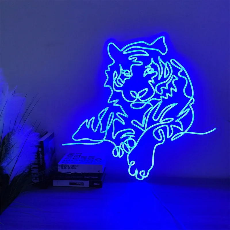 

Custom Neon Sign | Anime LED Tiger neon lights sign | Flex Personalized Gift Wedding Neon Decor sign Home Room Wall Decoration