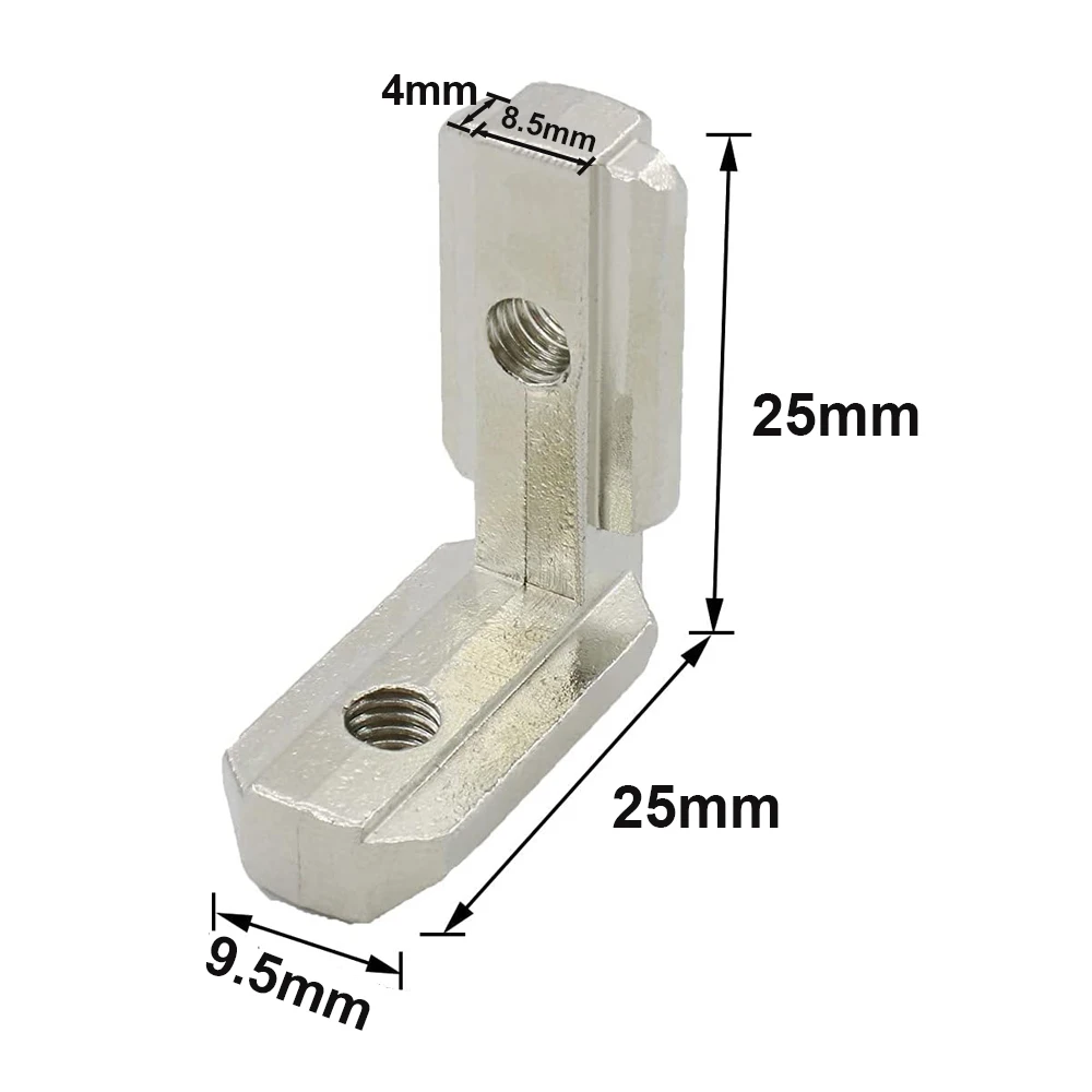 2020 알루미늄 압출 커넥터 코너 브래킷, 내부 코너 T 슬롯 Eu-2020, 나사 하드웨어 액세서리, 20 개