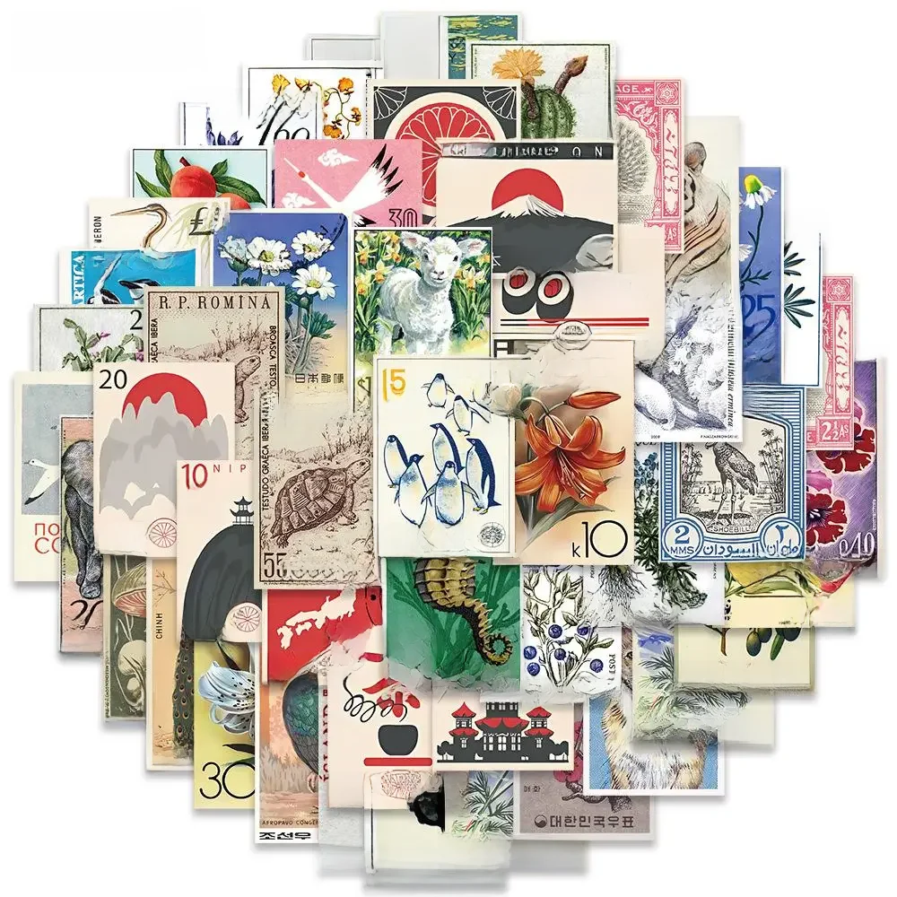 10/30/50 PIÈCES Dessin Animé Rétro Art Timbres Autocollants Style Japonais BRICOLAGE Voyage Bagages Guitare Réfrigérateur Ordinateur Portable Graffiti Autocollant Enfant Autocollants