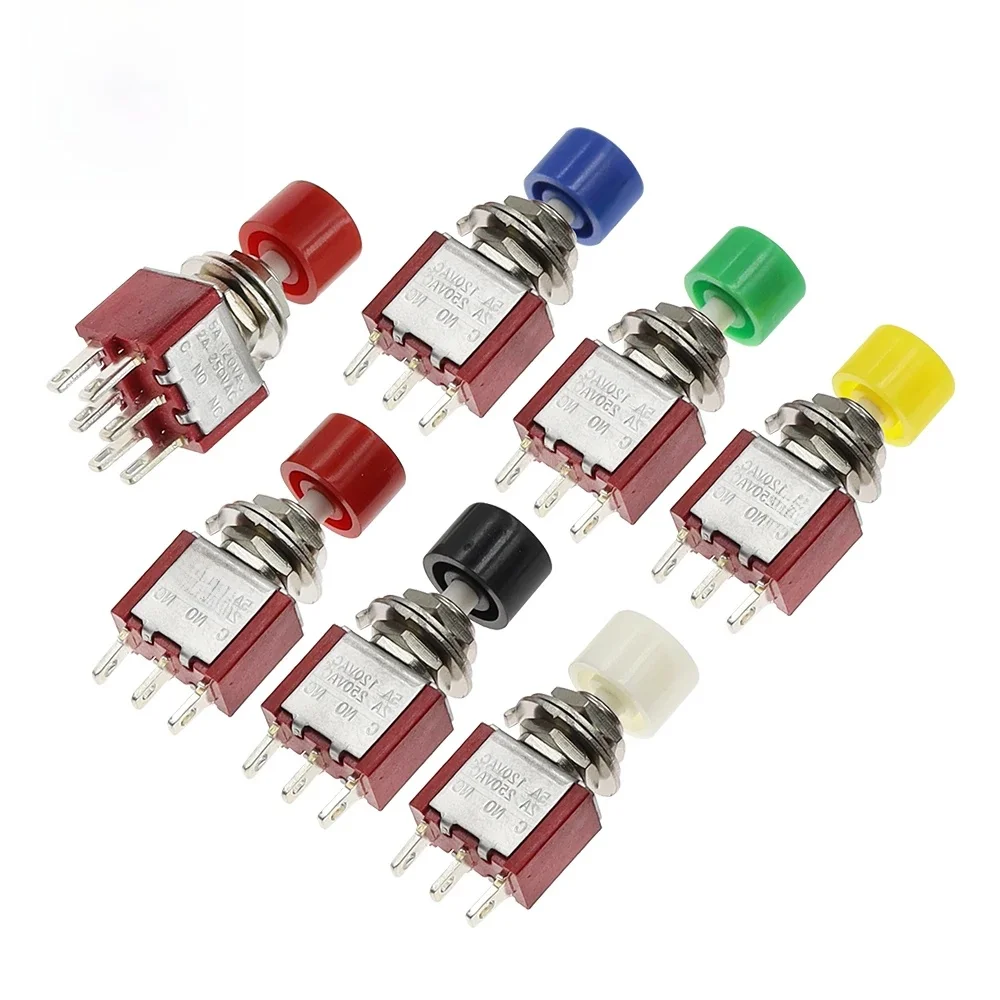 Haute qualité 6mm 3/6Pin 2 positions Mini bouton poussoir à retour automatique momentané interrupteur marche/arrêt 5A125V/2A250V interrupteur à bascule