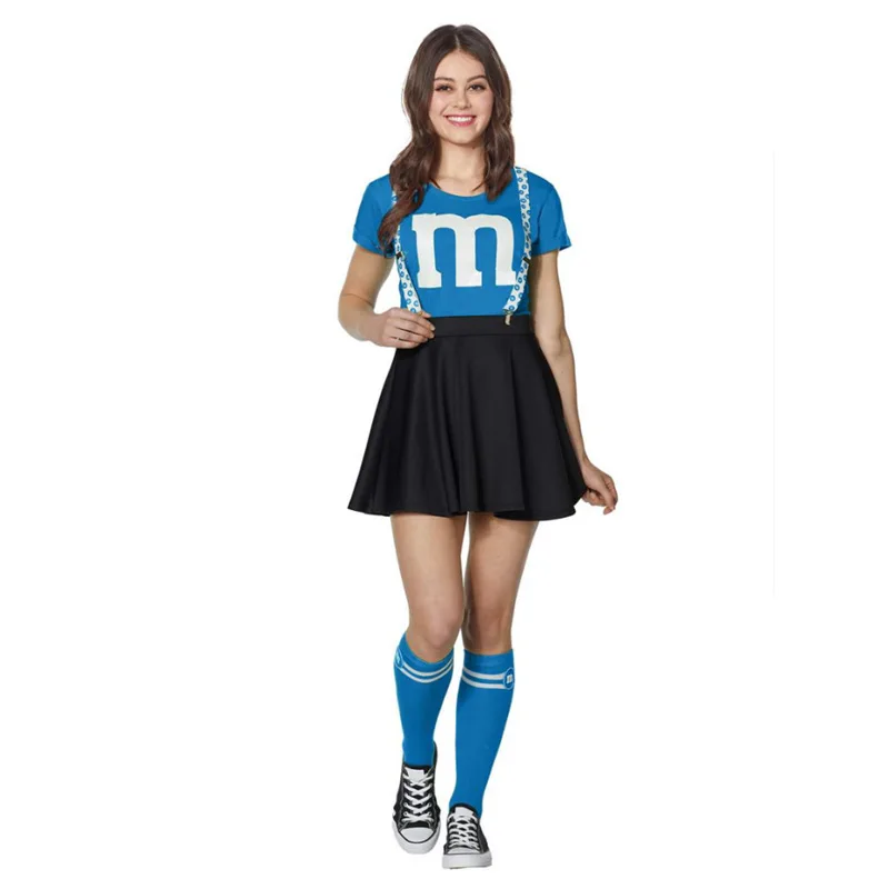 Costume da calcio per bambini adulti M & M vestito da cheerleader vestito uniforme giochi per la famiglia abbigliamento per genitori-bambini abiti