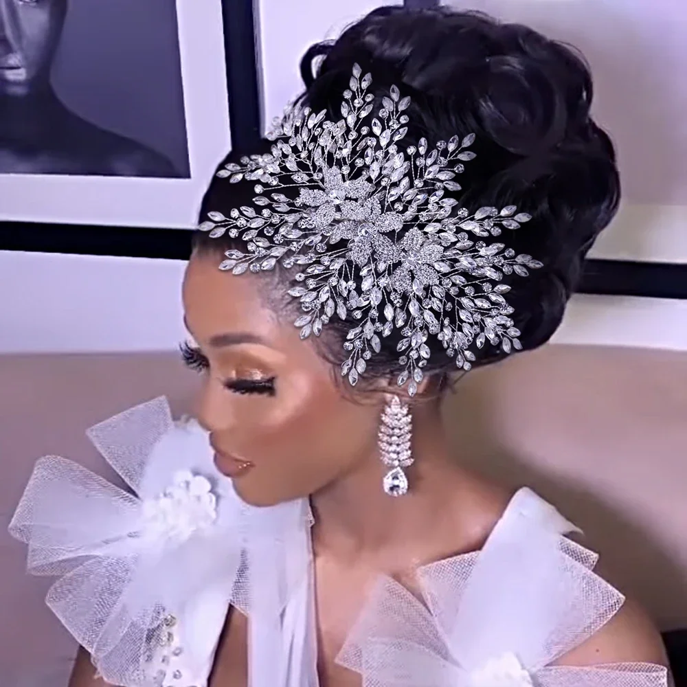 YoulaPan HP462 Lange Kristall Haar Reben für Bräute Haar Zubehör Hochzeit Braut Tiaras Kopf Schmuck