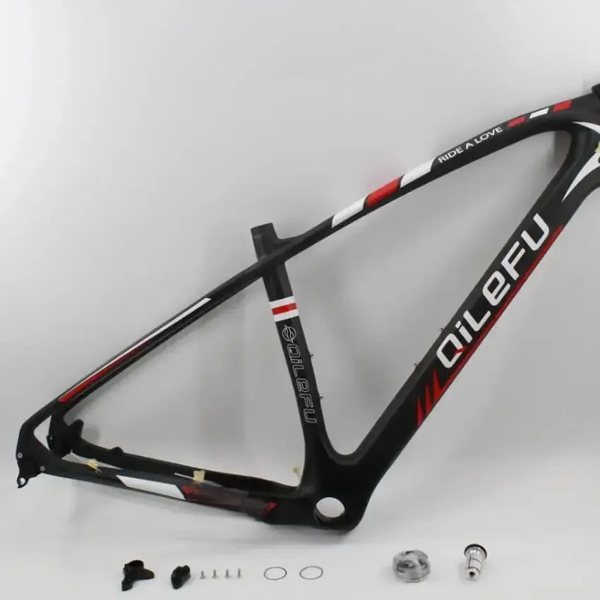 AliExpress UK New QILEFU Mountain Bike Matte Full Carbon Fibre Bicycle Thru Axle Disc Brake Frame Carbon MTB frame