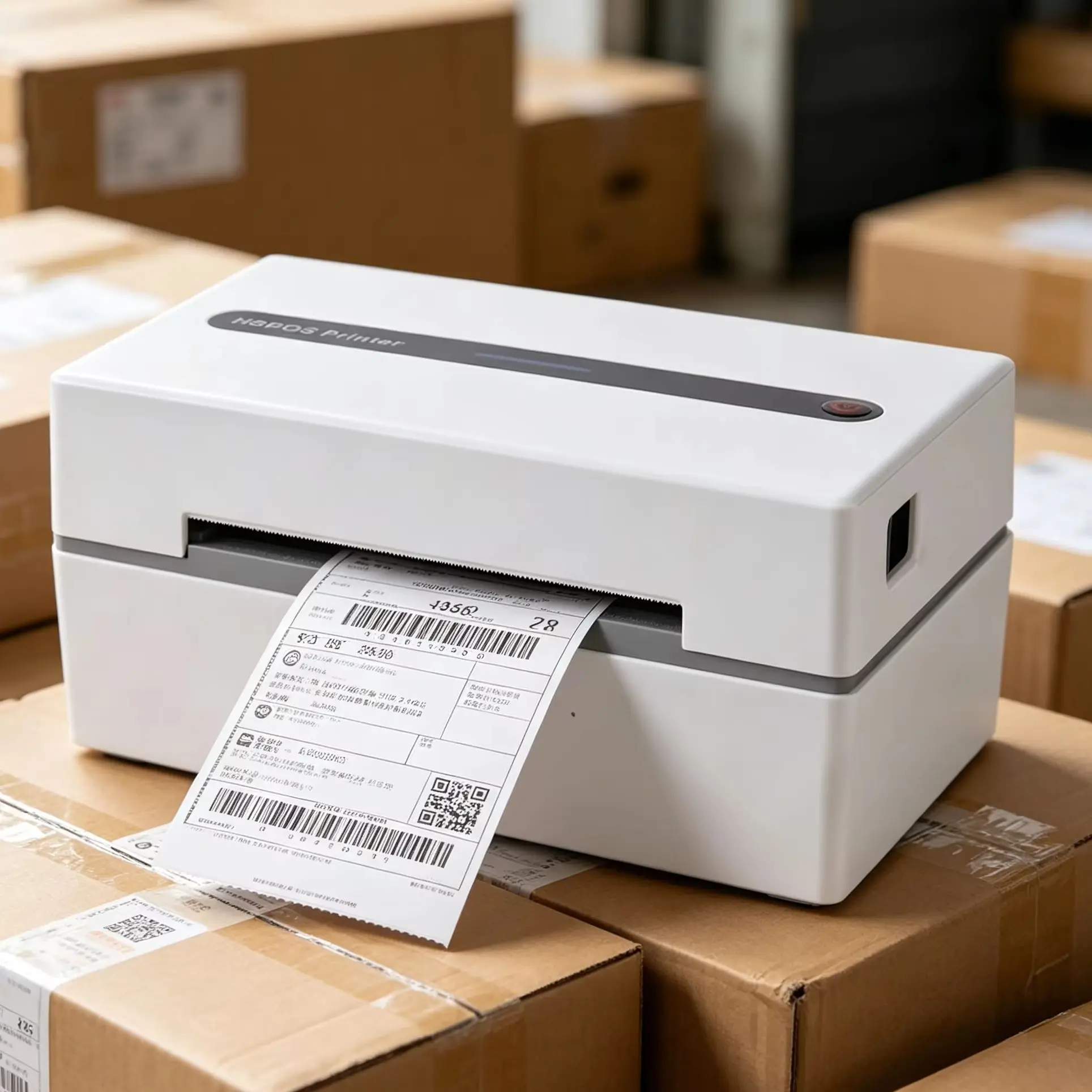 New HS-K38 110mm Desktop Thermal Shipping Label Printer, Max 108mm Print Width, Adjustable Media Size