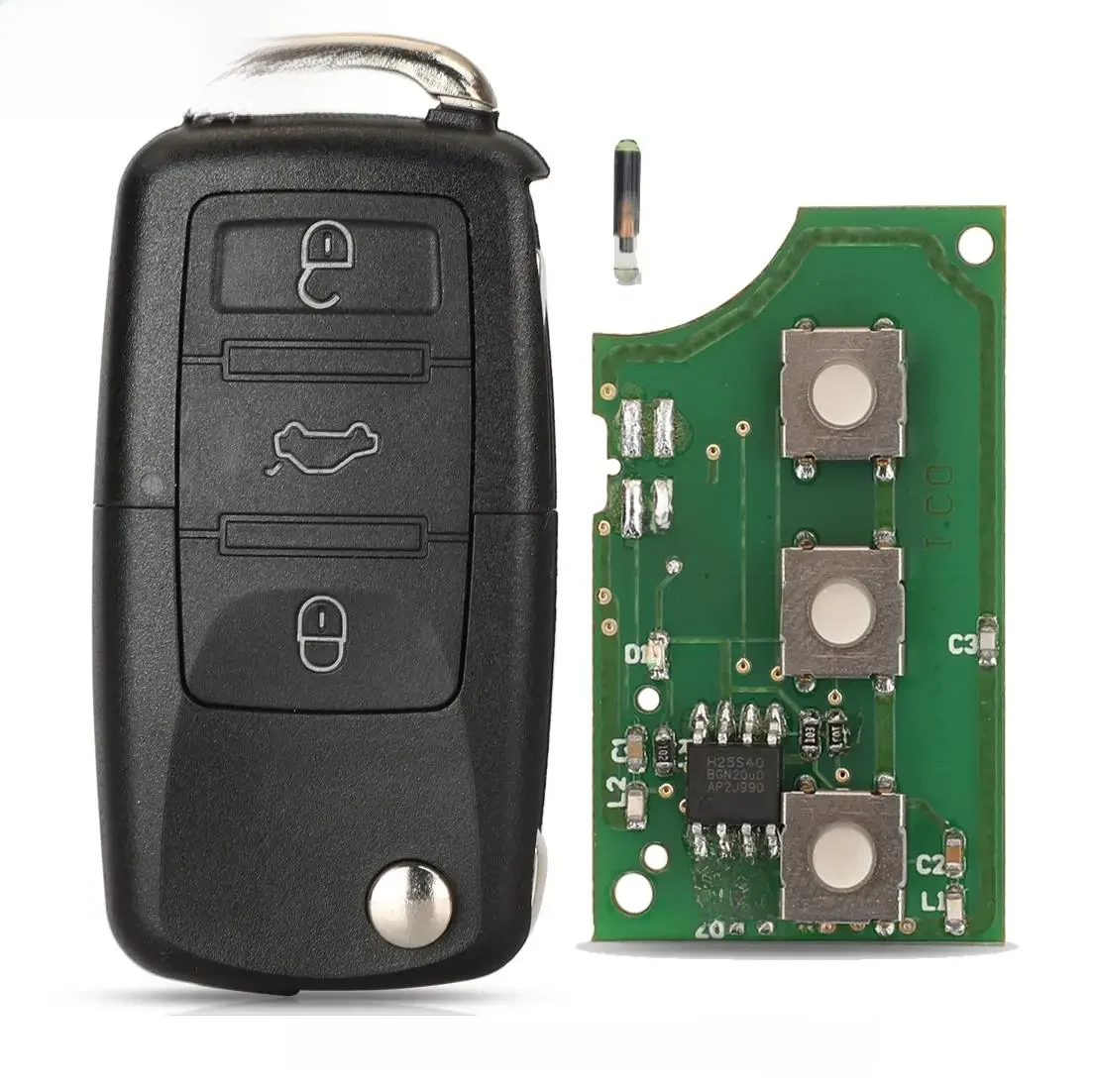 Jingyuqin 3 botões chave do carro remoto 1k0959753n id48 para vw passat b5 b6 skoda caddy golf jetta