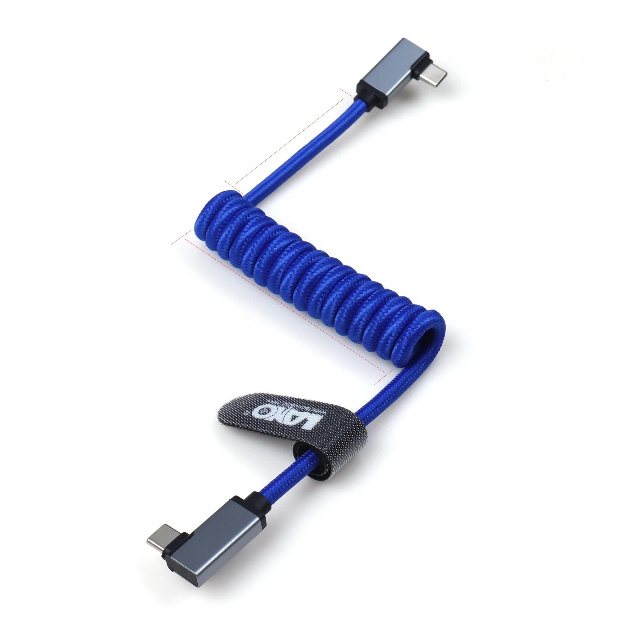 LANO USB C do typu C kątowy męski nylonowy kabel do transmisji danych do urządzeń Szybkie ładowanie Przewód ładowarki PD typu C — zdjęcie produktu 7