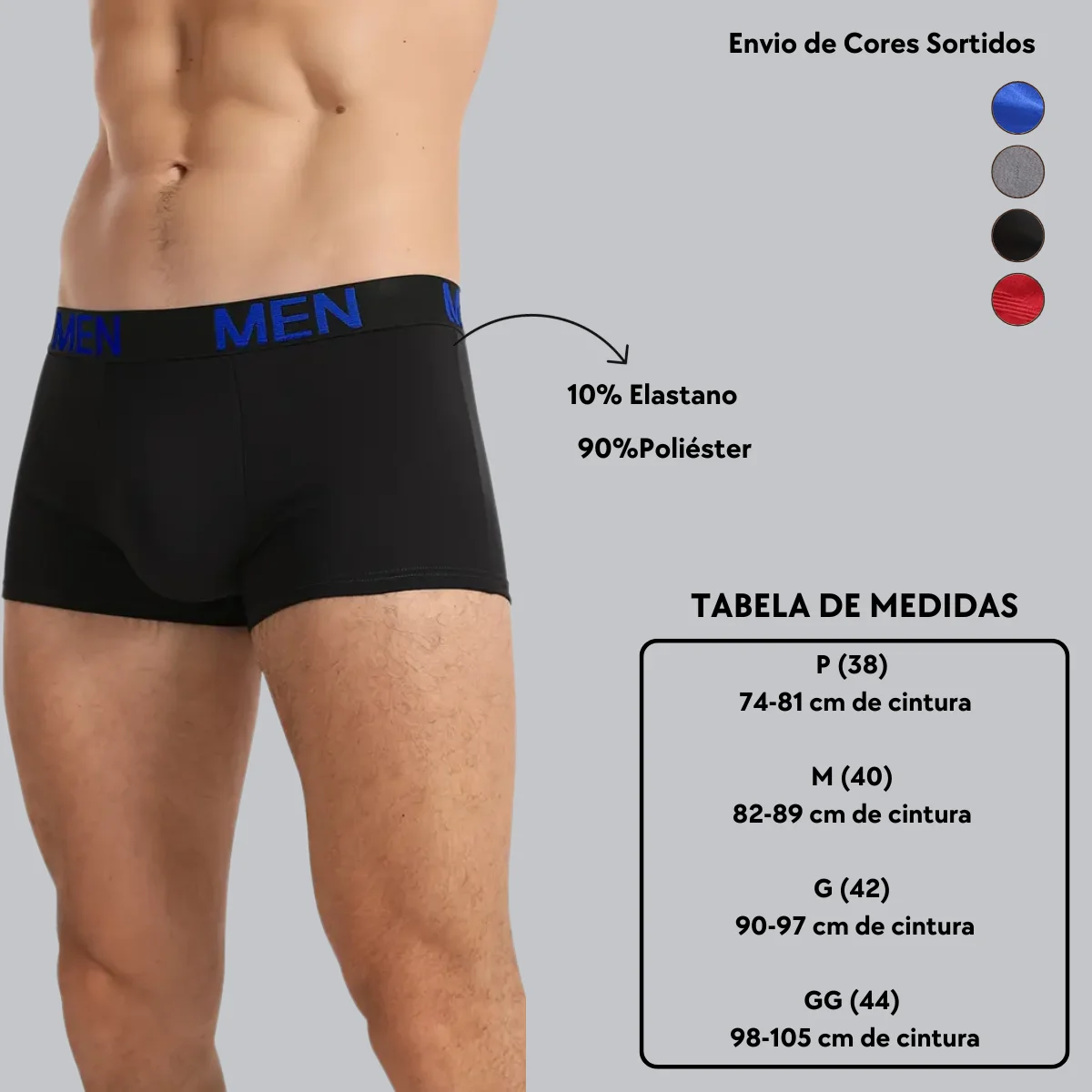 Kit 4 Microfiber Briefs Premium Seamless Men's Underwear