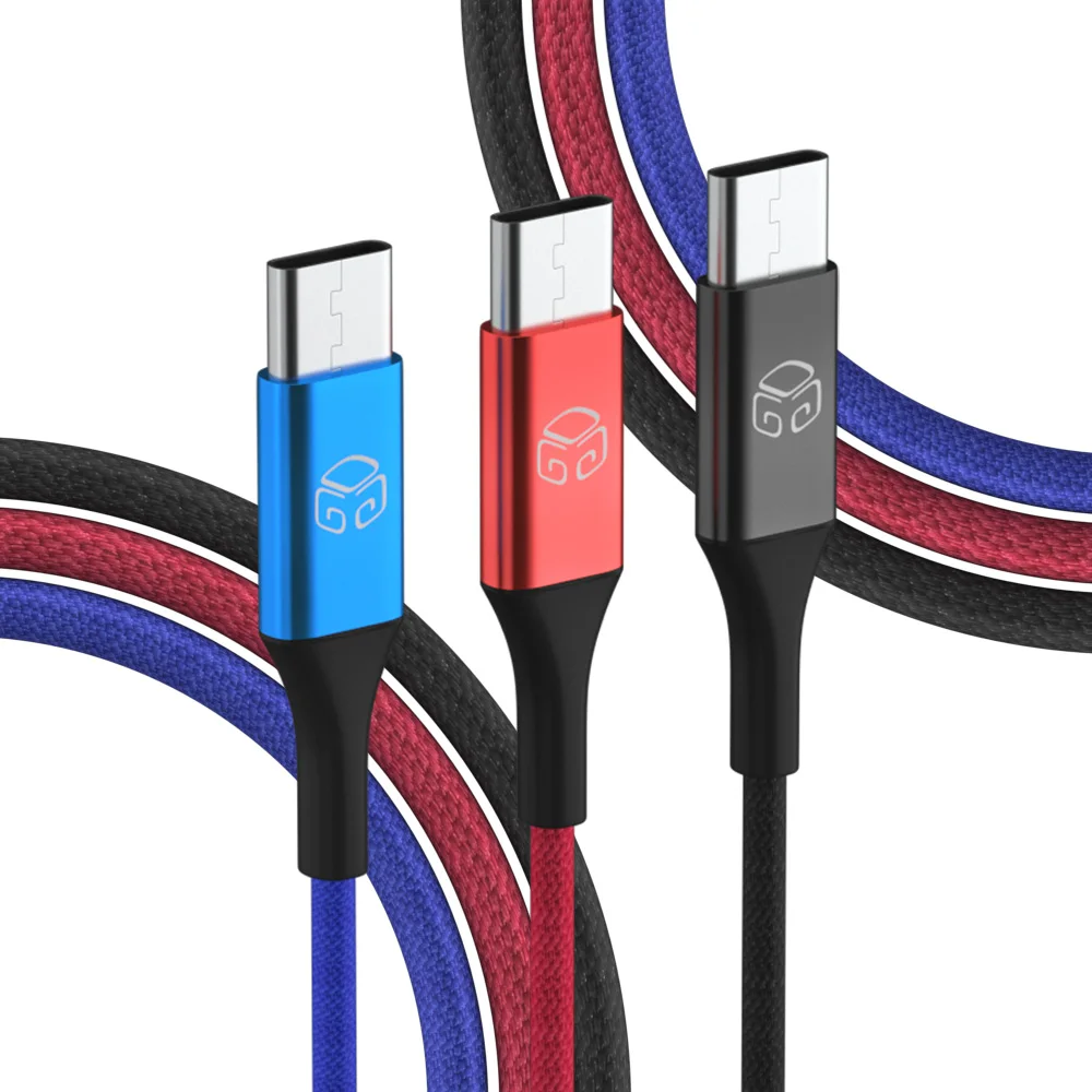 1 + 1 + 1 D Support C Type Metal Color High Speed Charging Cable