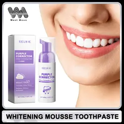 EELHOE Purple Tooth Repair and Whitening Foam Tooth Stain Remover Fresh Breath Oral Cleaning Dental Mousse Teeth Whitening Foam
