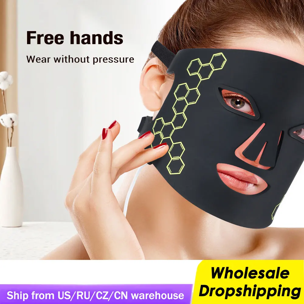 LED Photon Beauty Mask Instrument USB Electronic Mask IPL Rejuvenation Lightens Fine Lines Brighten Skin Tone 72 Lamps Skin Care