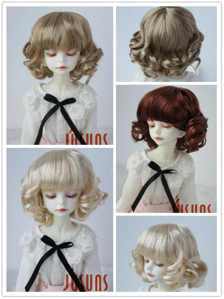 JD164 Fashion Short Wave BJD Synthetic Mohair Wig Suit For 1/12 1/8 1/6 1/4 1/3 Doll Hair From 4-5inch to 10-11inch Accessories