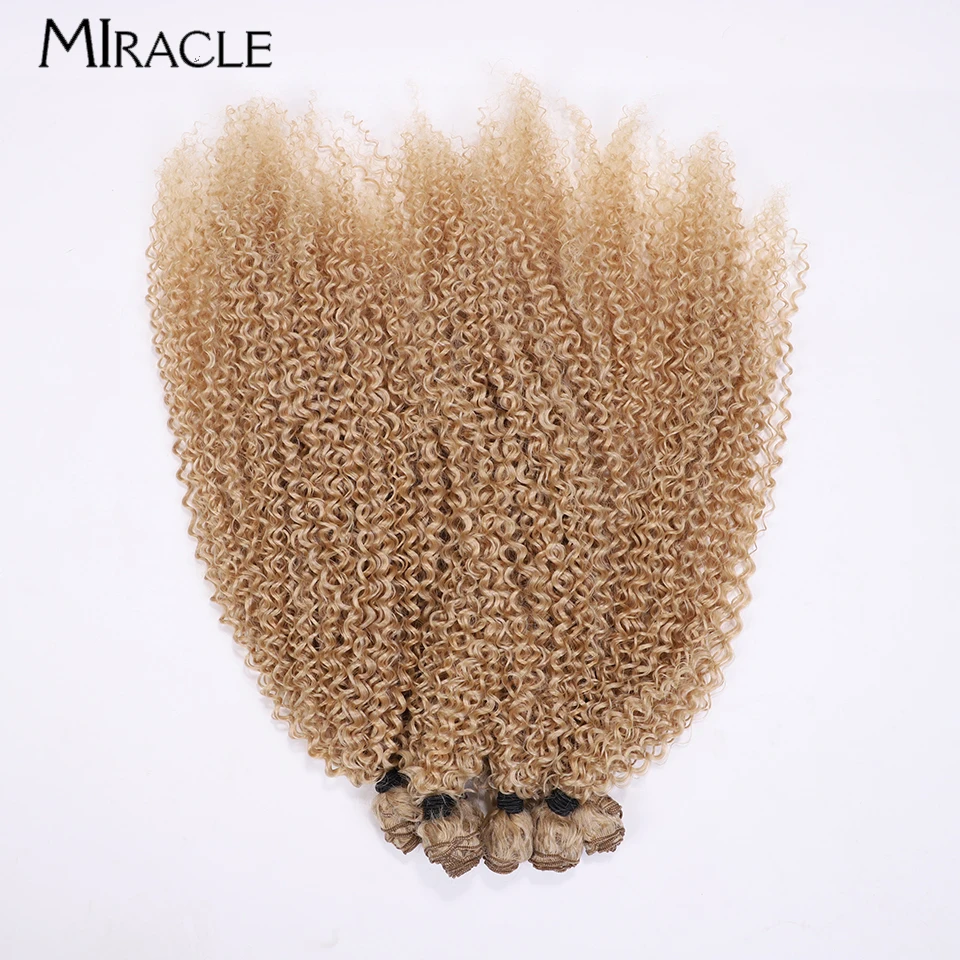 MIRACLE Synthetic 6PCS/Set 20'' 22'' 24'' Fiber Curly Hair Extensions  For Women Omber Weaves Hair Bundles Soft Hairpiece